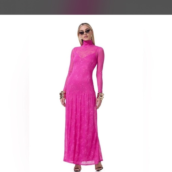 AFRM Vibrant Pink Long Sleeve Dress - Picture 5 of 5